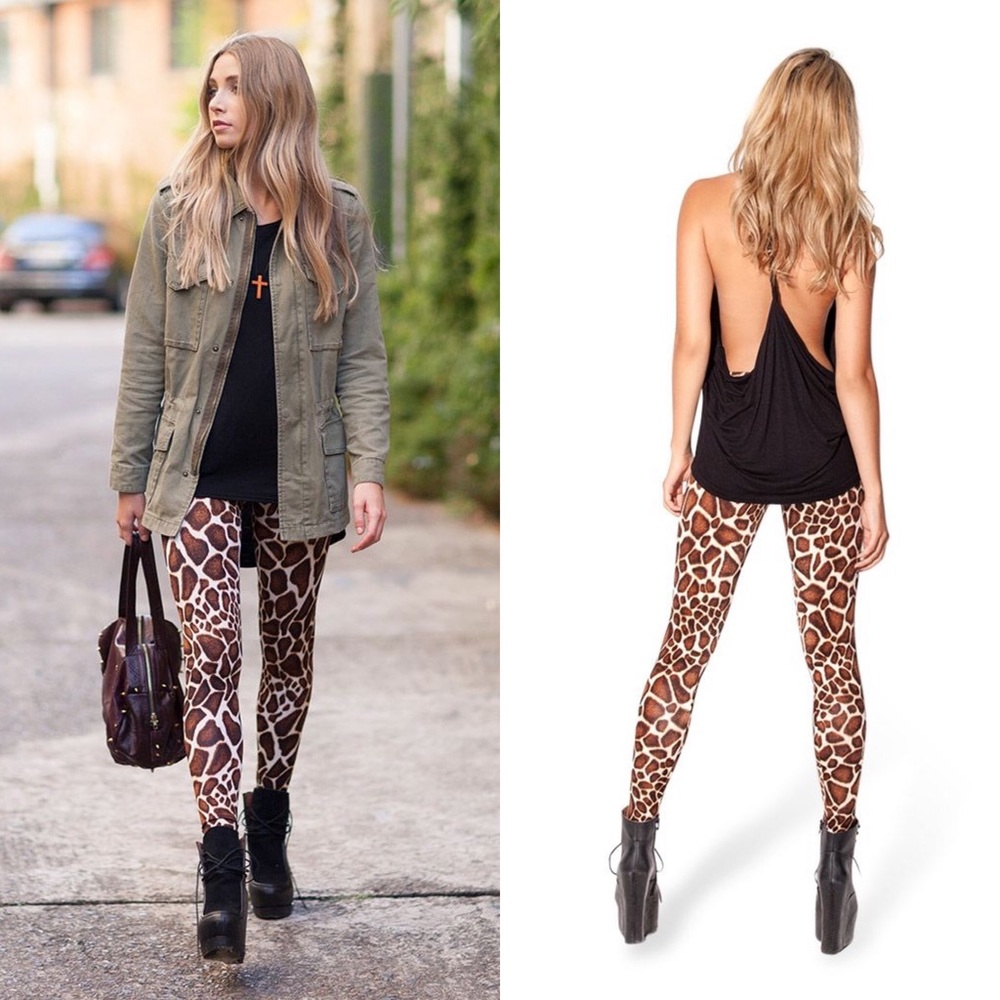 Blackmilk Baby Giraffe High Waisted Leggings Small Halloween